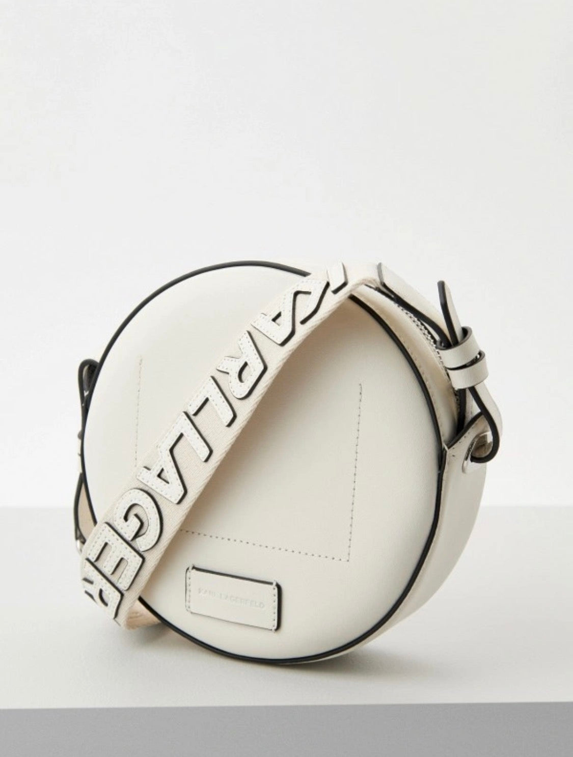 KARL LAGERFELD K/Circle Round White Crossbody Bag
