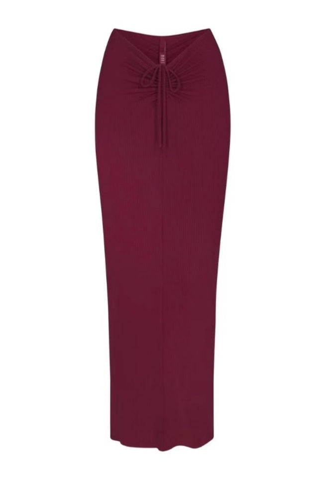 SOFT LOUNGE RUCHED LONG SKIRT