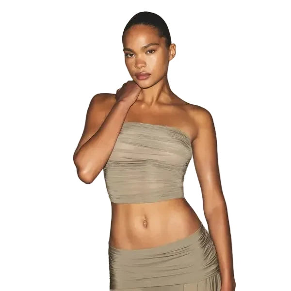 MILKY SHEER CROPPED TUBE TOP