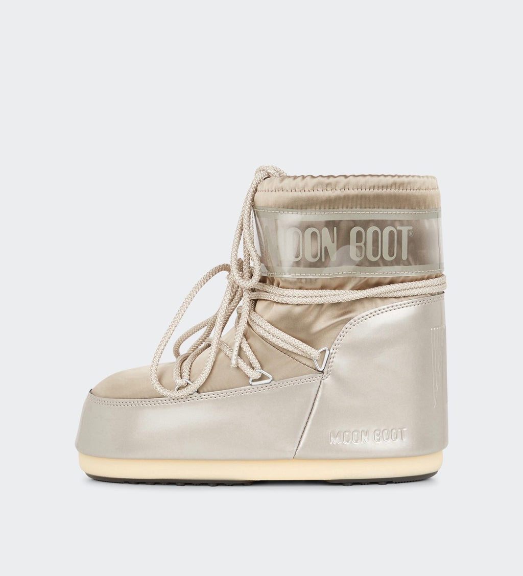 MOON BOOT Icon Low ankle Glance platinum/silver