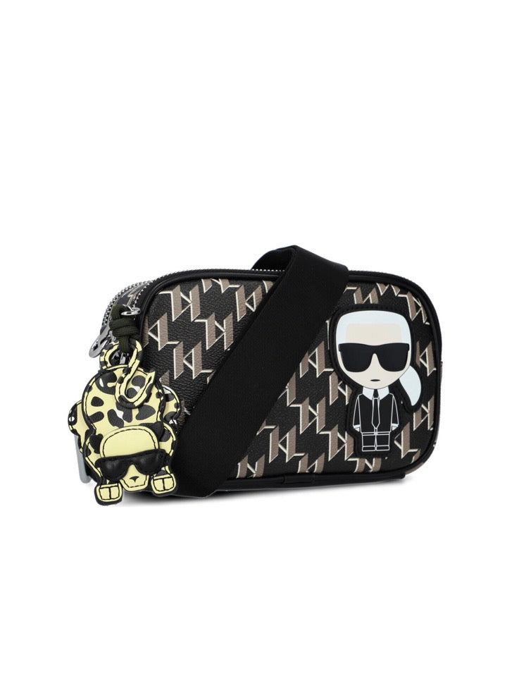 KARL LAGERFELD K/Ikonik Monogram Small Black bag