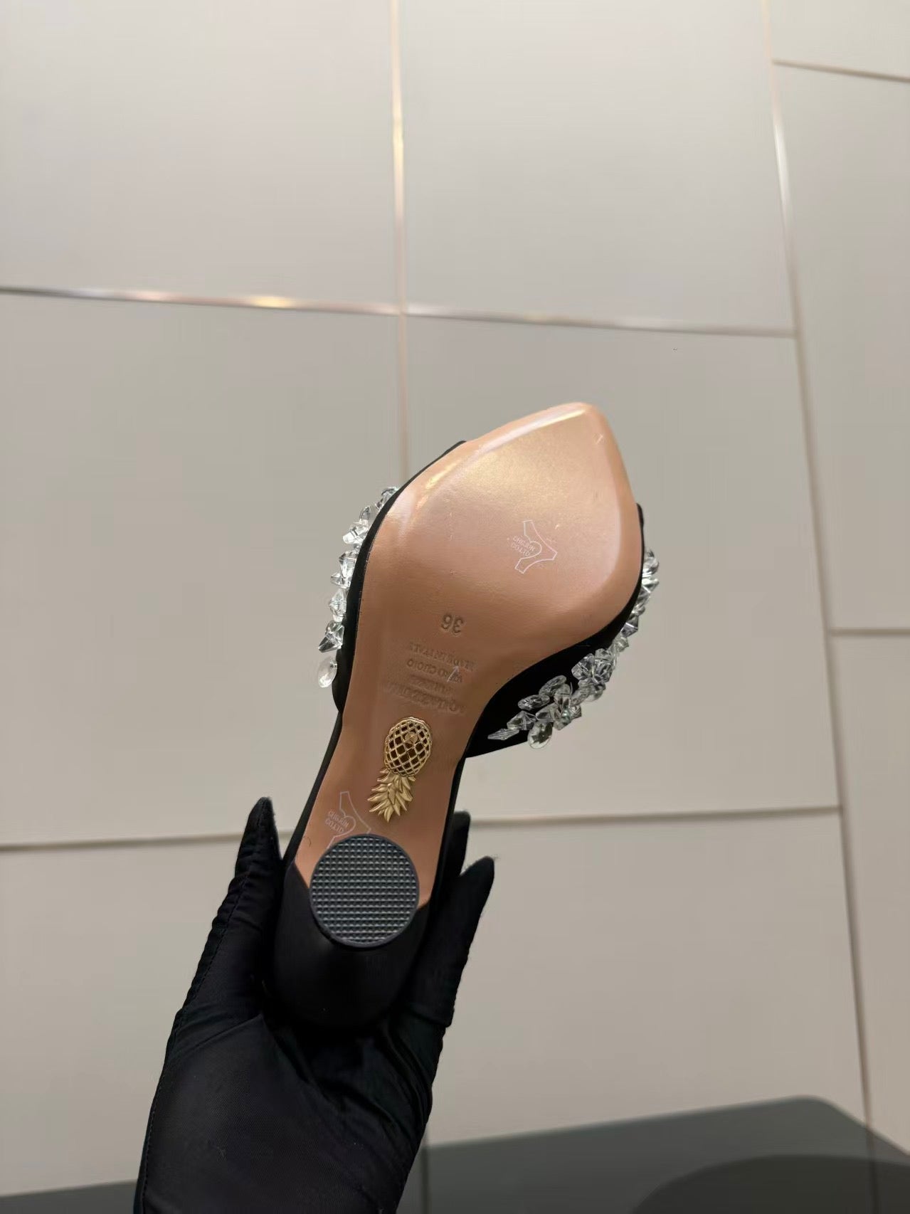 Bisous Embellished Satin Mules 85