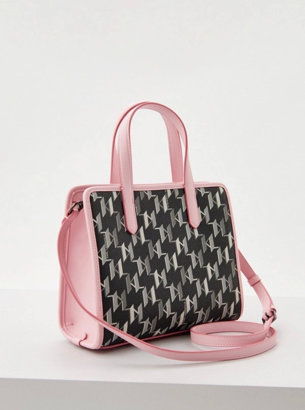 KARL LAGERFELD K/Ikonik Monogram small Black/Pink tote bag