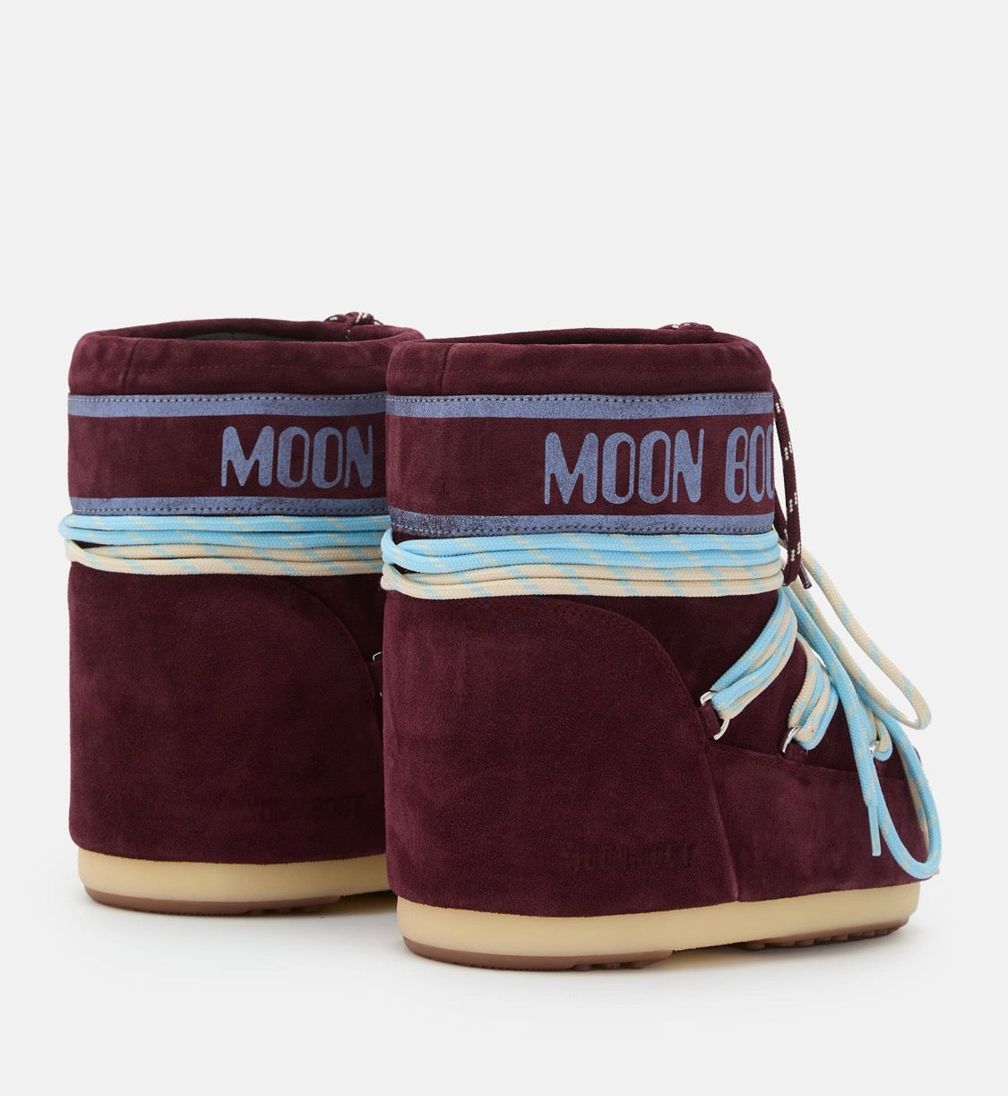 MOON BOOT Icon Burgundy Suede Lace-up Boots
