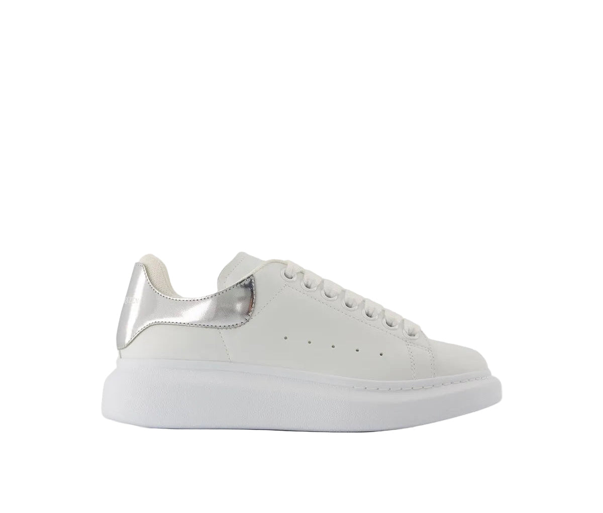 Oversized Sneakers Leather in White/Silver