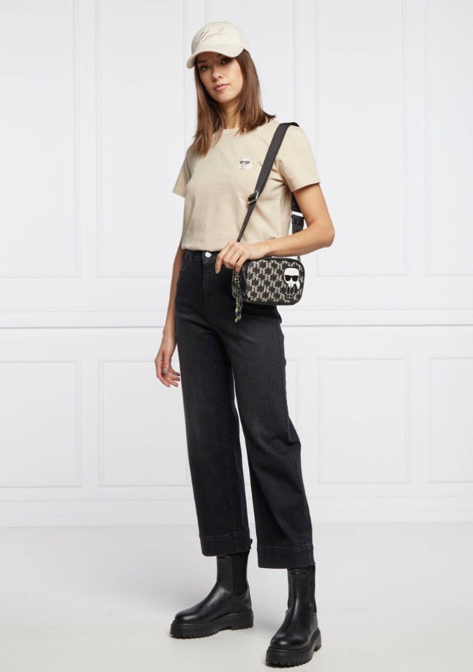 KARL LAGERFELD K/Ikonik Monogram Small Black bag
