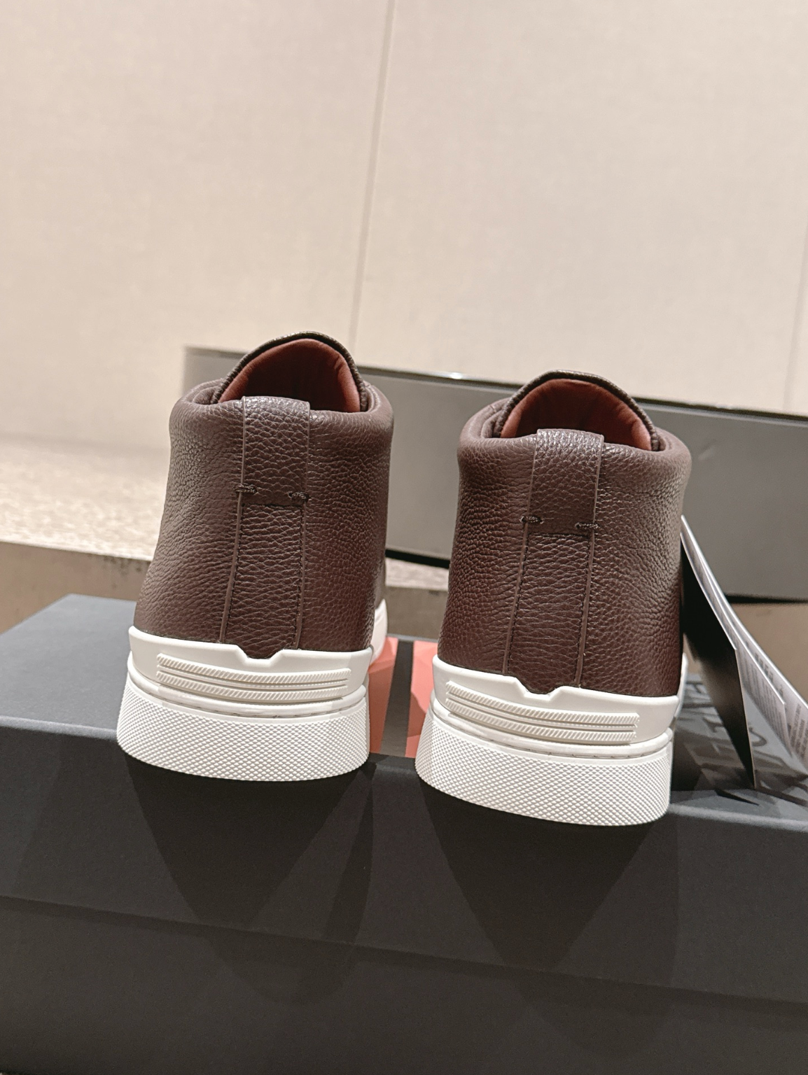 Ermenegildo Zegna brown Triple Stitch mid-top