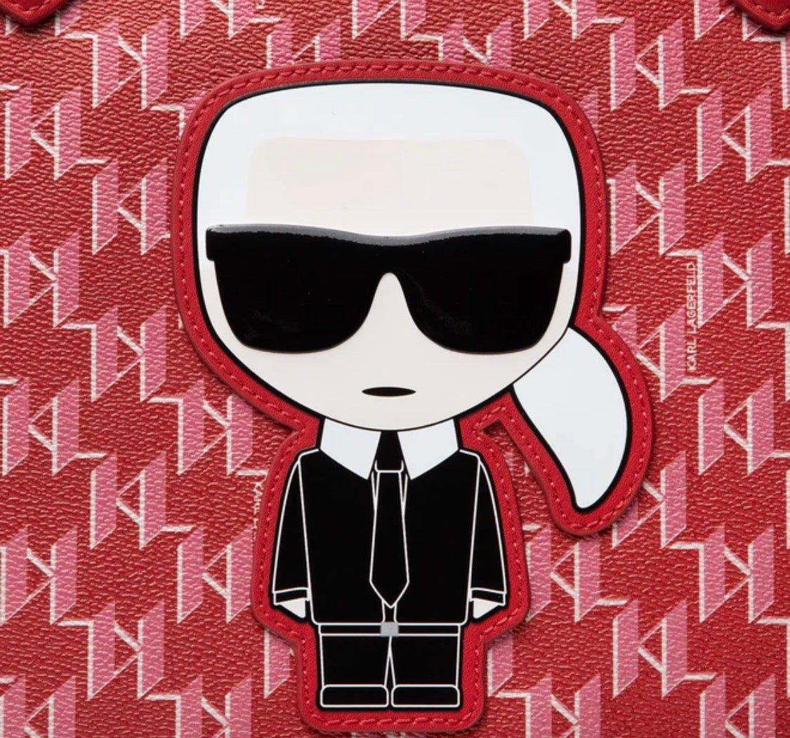 KARL LAGERFELD K/Ikonik 2.0 Monogram Red Tote Bag