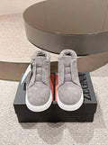 Ermenegildo Zegna grey suede wool Triple Stitch mid-top