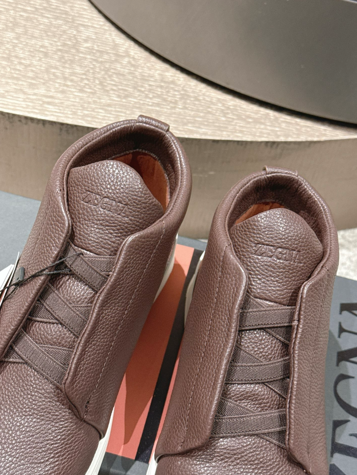 Ermenegildo Zegna brown Triple Stitch mid-top