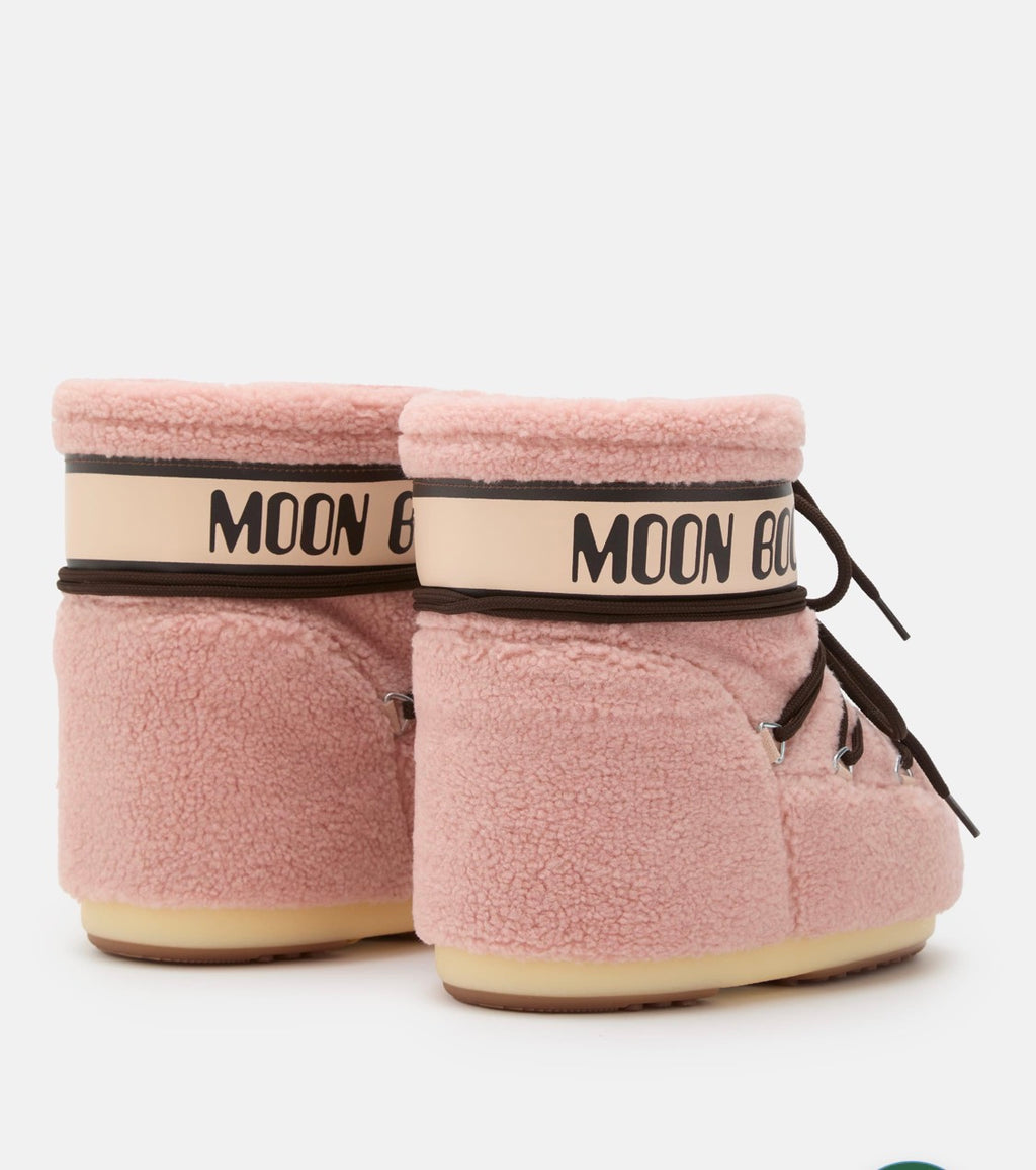 MOON BOOT Icon Low Ankle Pink Fleece Boots