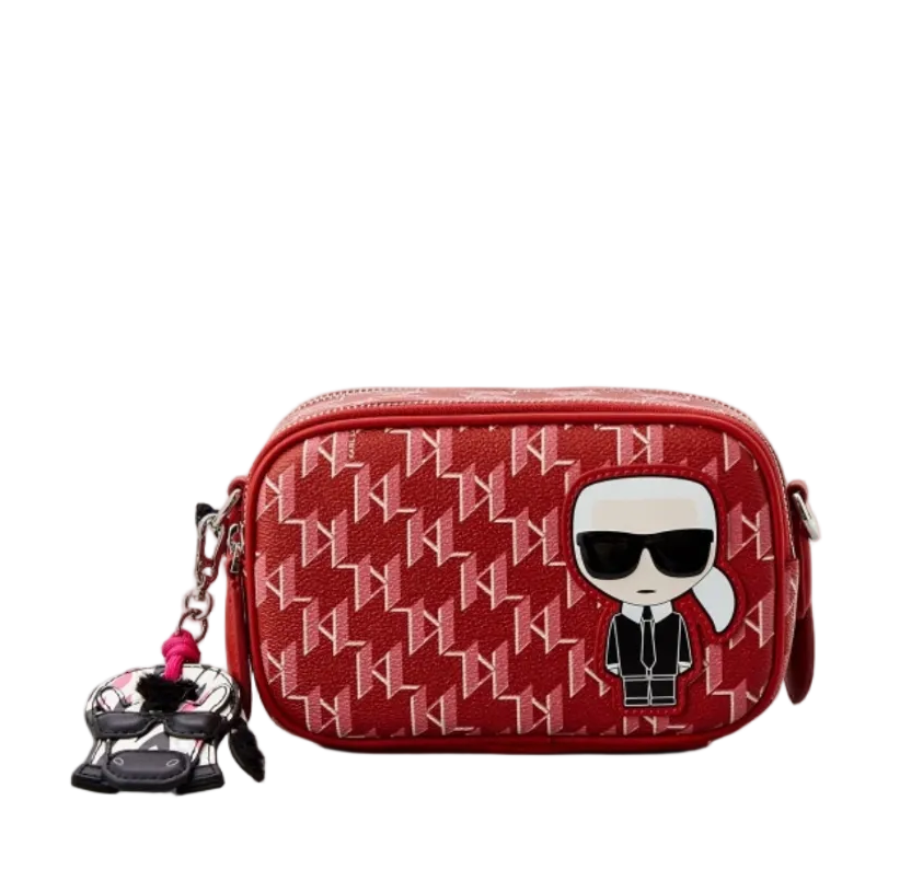 KARL LAGERFELD K/Ikonik Monogram Small Red bag