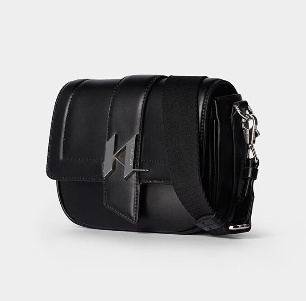 KARL LAGERFELD Black Saddle Crossboddy Bag