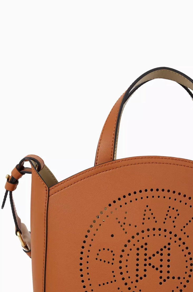 KARL LAGERFELD K/Circle Small Brown Perforated Tote Bag