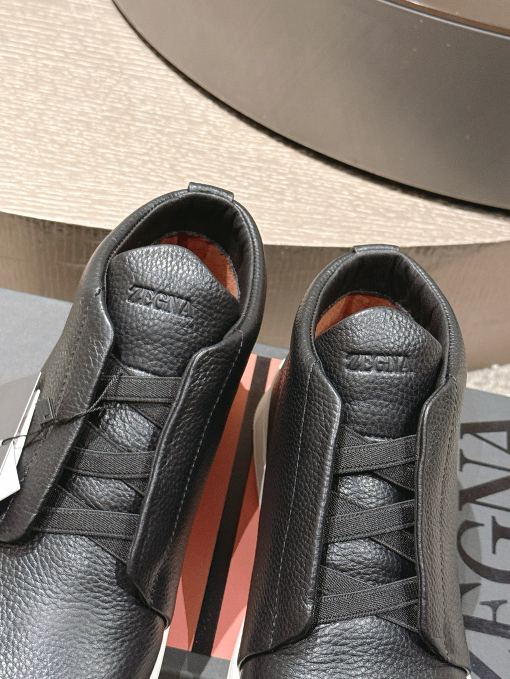 Ermenegildo Zegna black Triple Stitch mid-top