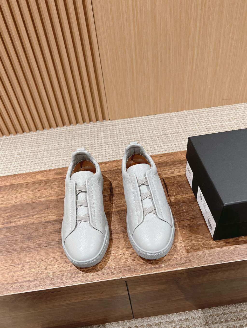Ermenegildo Zegna grey deerskin Triple Stitch