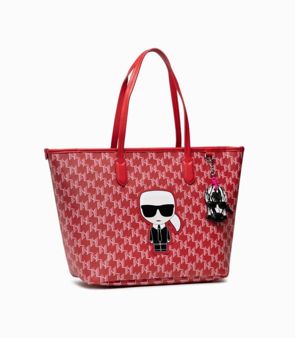 KARL LAGERFELD K/Ikonik 2.0 Monogram Red Tote Bag