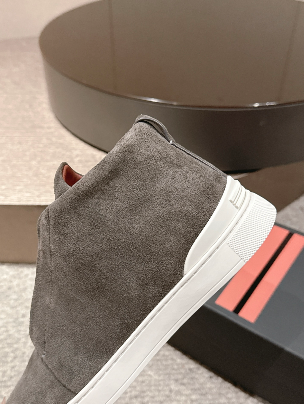 Ermenegildo Zegna grey suede Triple Stitch mid-top