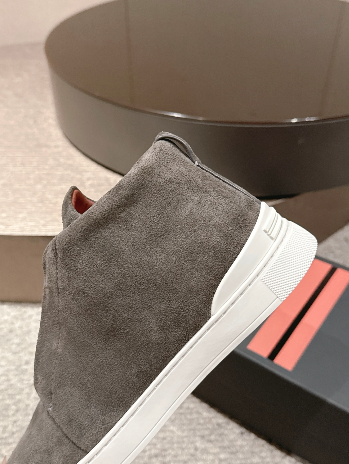 Ermenegildo Zegna grey suede Triple Stitch mid-top