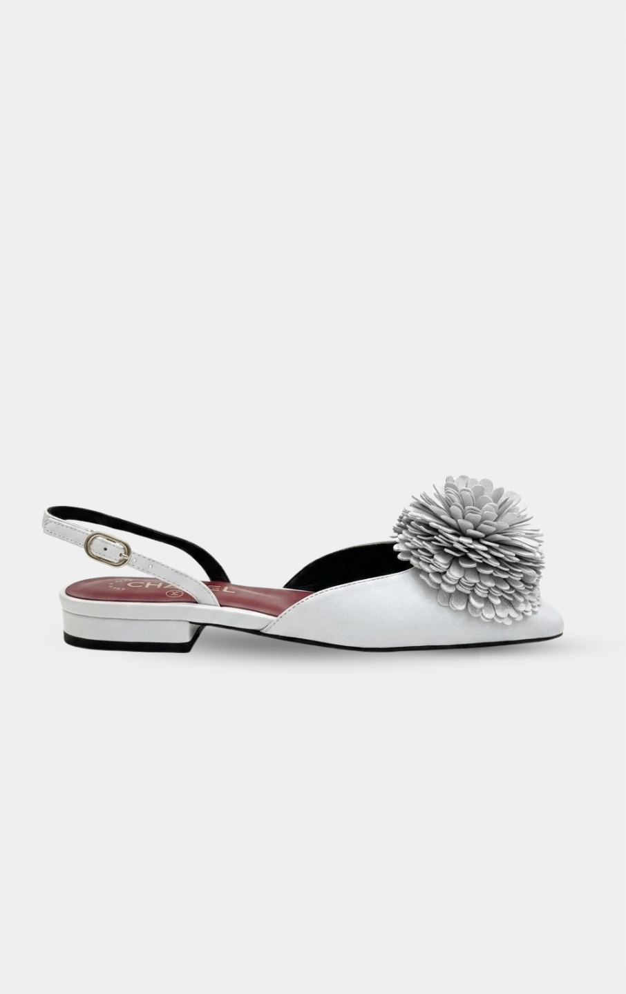 Chanel White Camellia SS26 Slingback flats
