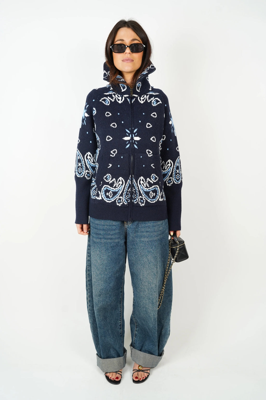 Ava Bandana Sweater Cashmere & Wool Blend