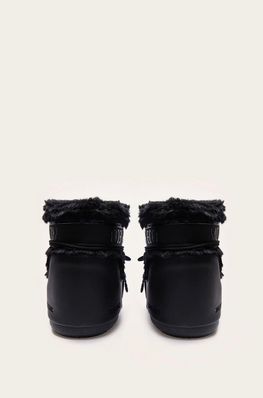 MOON BOOT Icon Low Ankle Faux Fur Black