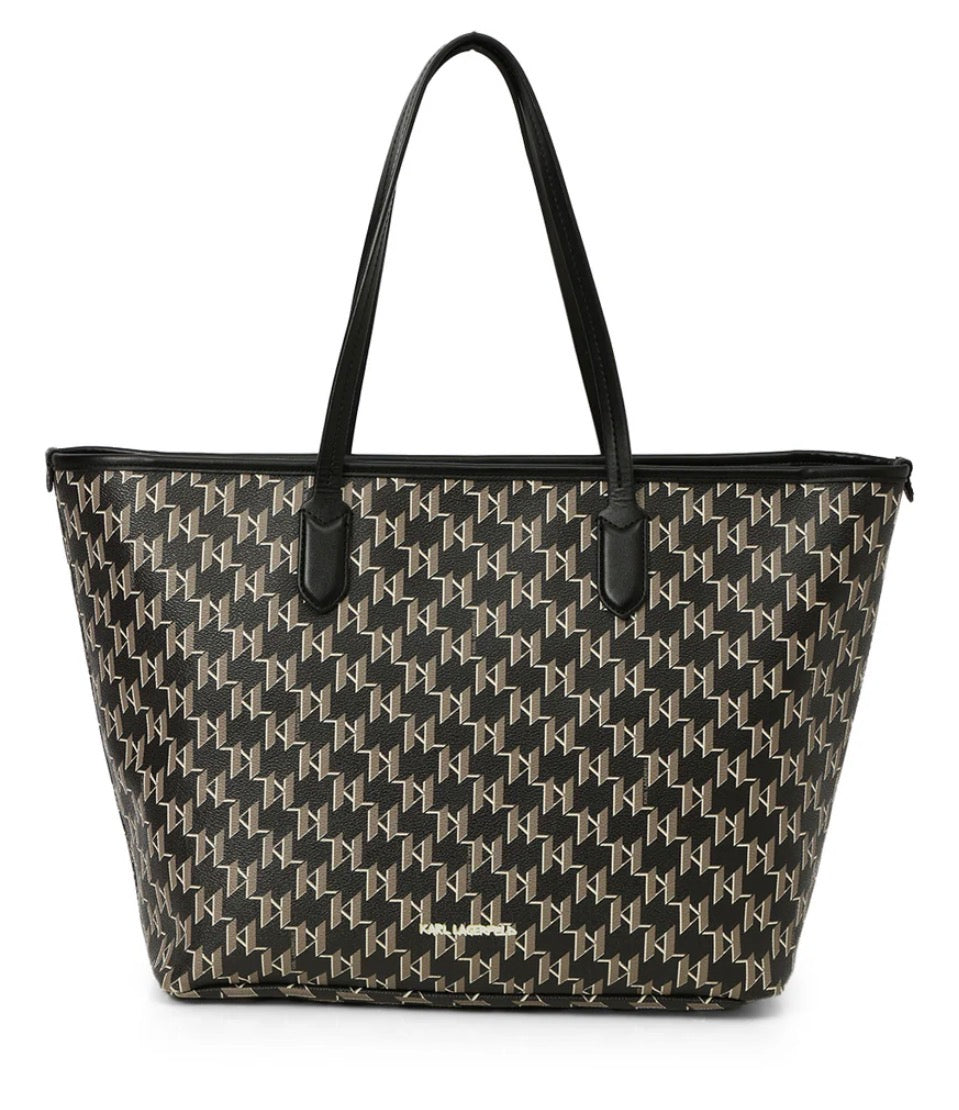KARL LAGERFELD K/Ikonik 2.0 Monogram Black Tote Bag