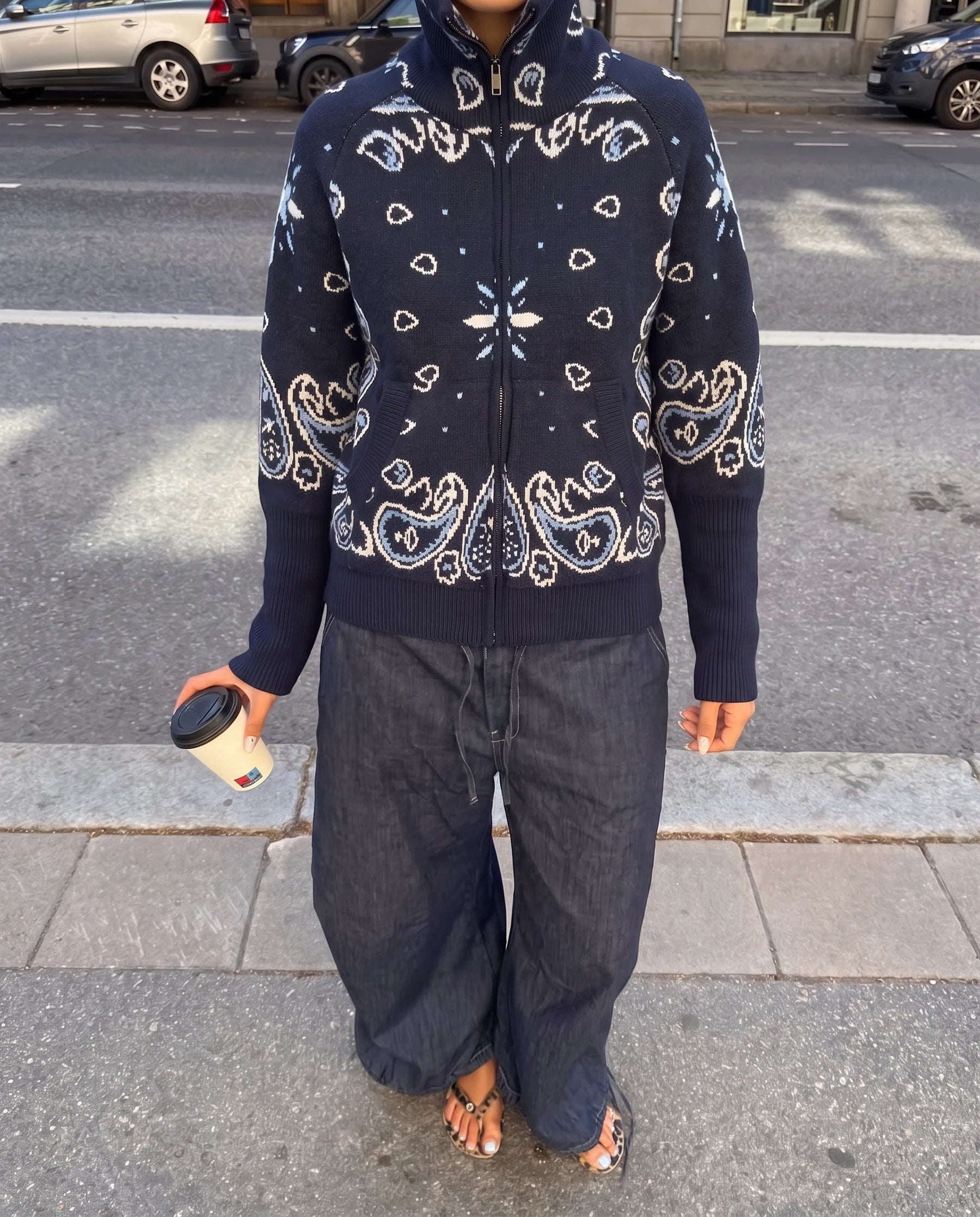 Ava Bandana Sweater Cashmere & Wool Blend