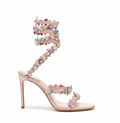 Eden Light Pink Crystal Satin Sandals