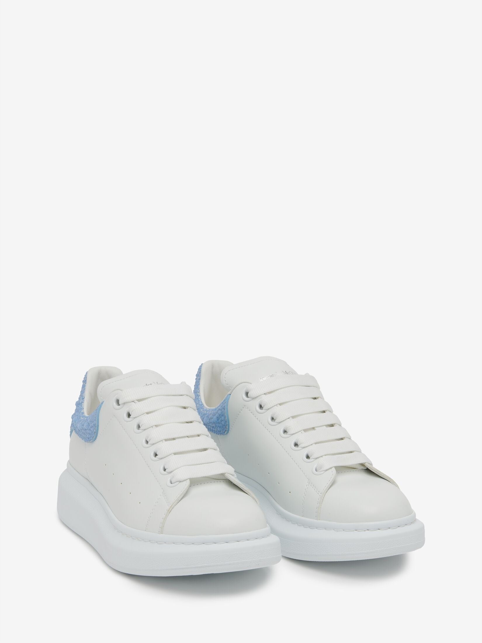 Women's Oversized Crystal Sneaker in Sky Blue