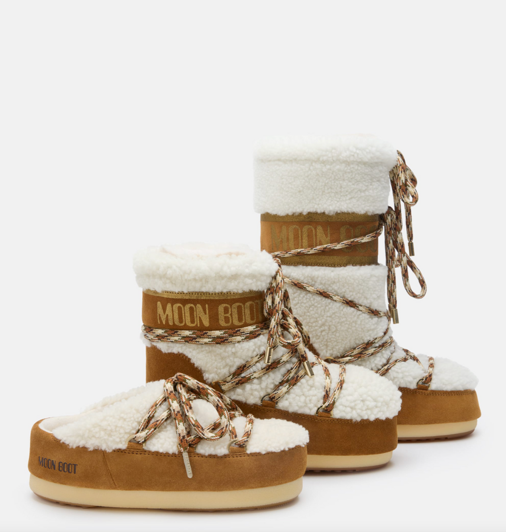 MOON BOOTS LAB69 Icon Low Shearling boot whisky/off white
