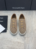 Ermenegildo Zegna beige suede triple stitch