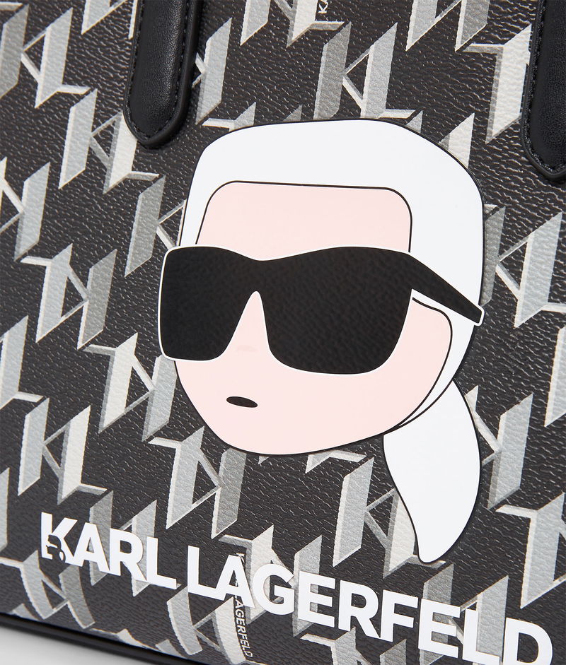 KARL LAGERFELD K/Ikonik Monogram small Black Tote Bag