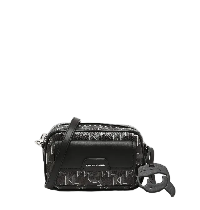KARL LAGERFELD K/Ikonik 2.0 Monogram Crossbody Black bag