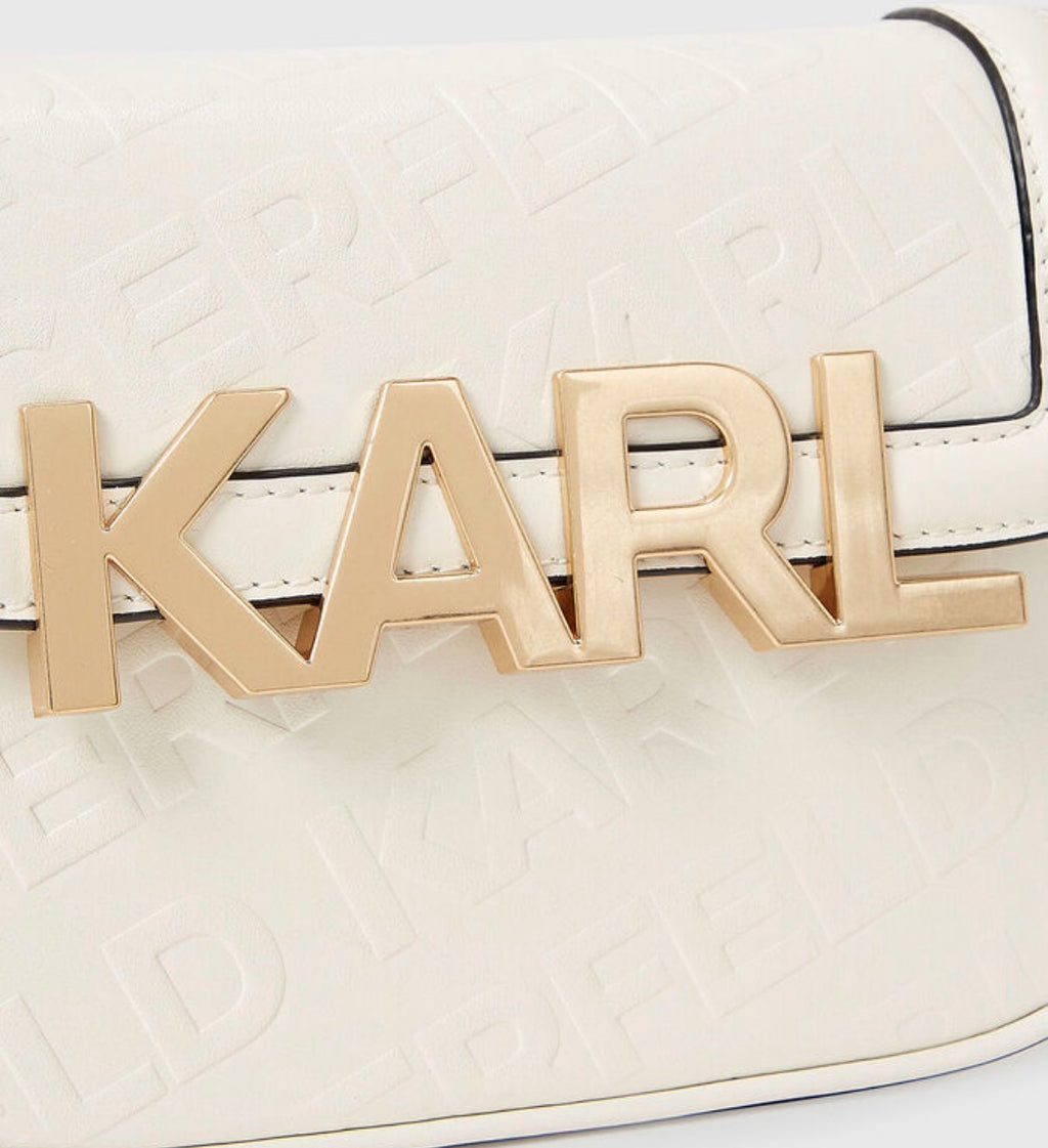 KARL LAGERFELD K/Letters Flap Crossbody White bag