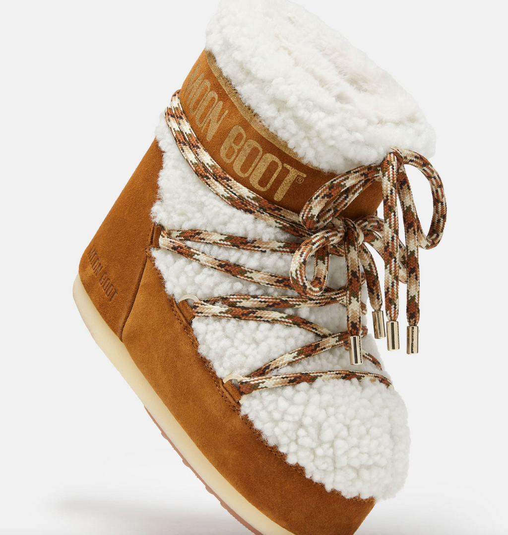 MOON BOOTS LAB69 Icon Low Shearling boot whisky/off white