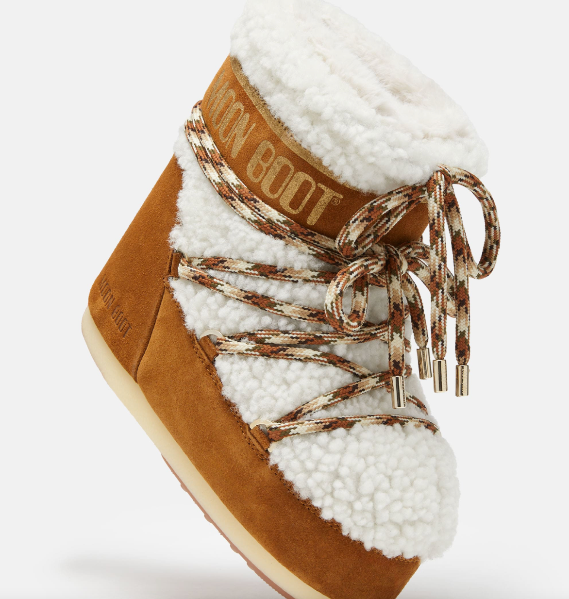MOON BOOTS LAB69 Icon Low Shearling boot whisky/off white