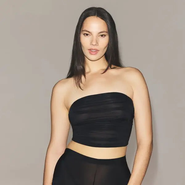 MILKY SHEER CROPPED TUBE TOP