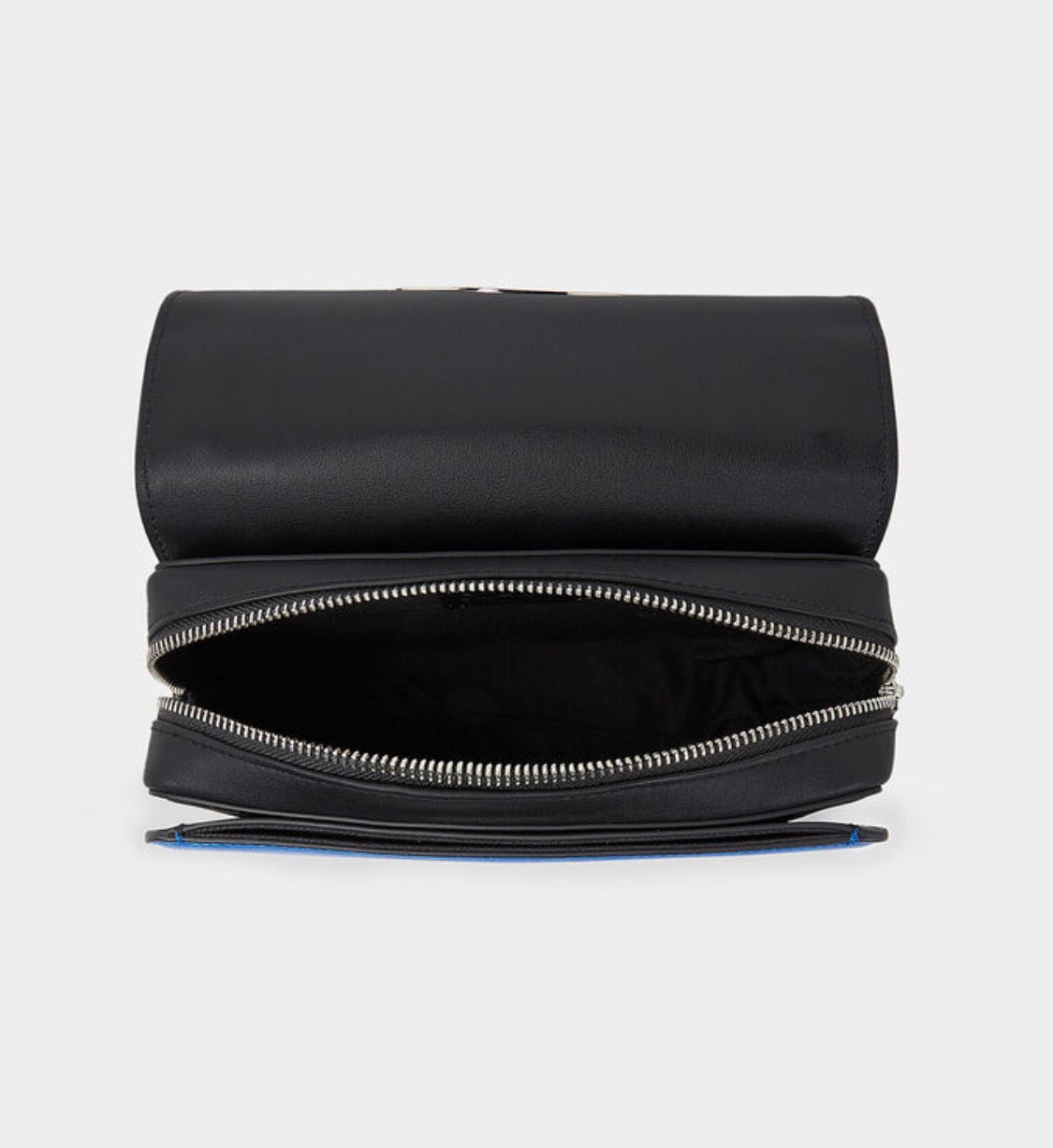 KARL LAGERFELD K/DISK Black Crossbody Bag With Blue Accent