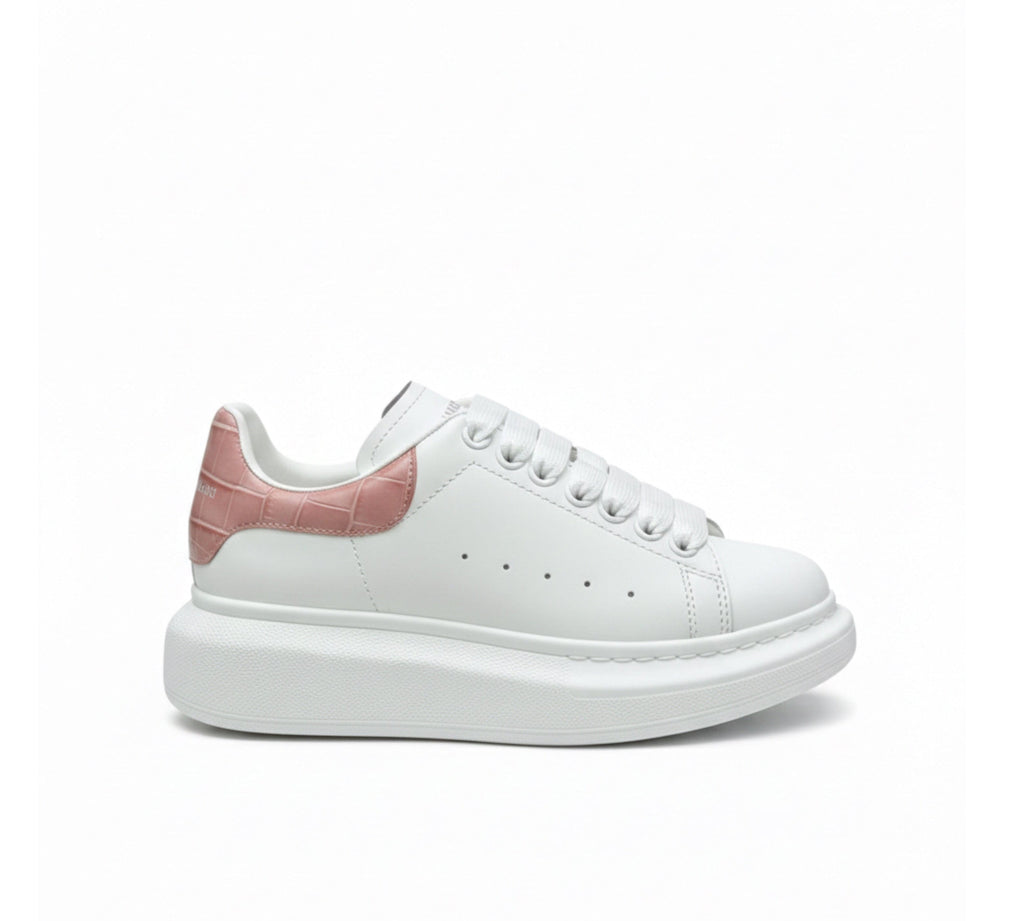 Oversized Pink Crocodile leather sneakers