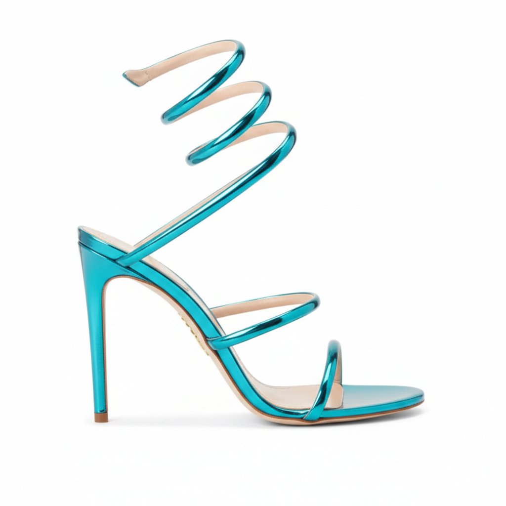 Cleo Serpente Metallic Blue Sandal