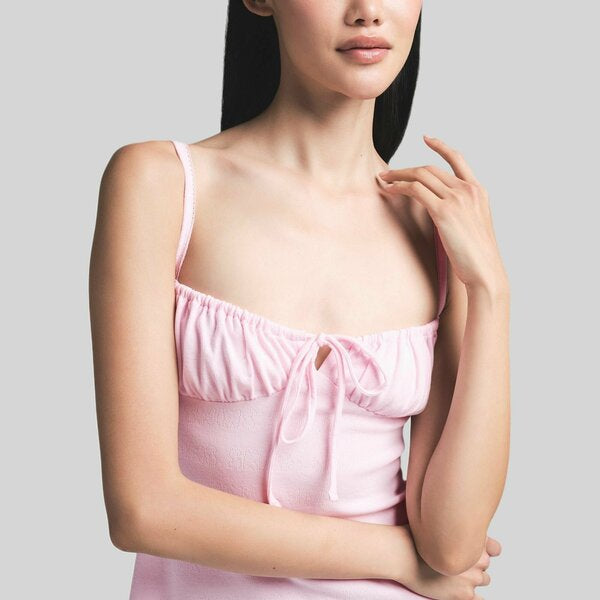 LOGO POINTELLE MINI DRESS CHERRY BLOSSOM