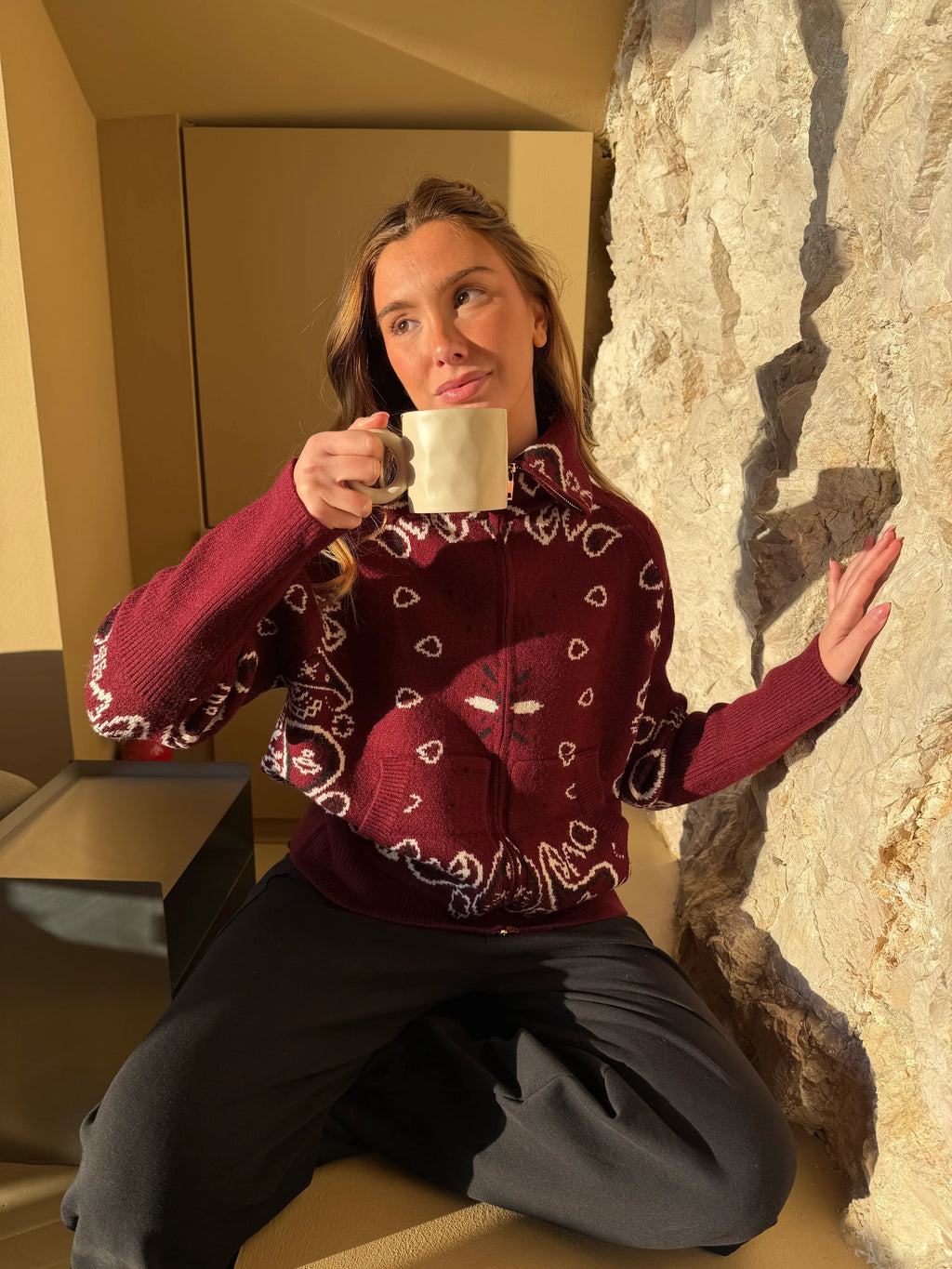 Ava Bandana Sweater Cashmere & Wool Blend