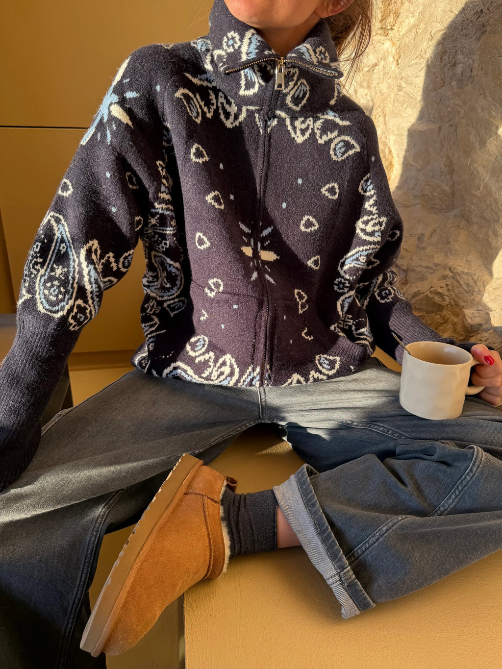 Ava Bandana Sweater Cashmere & Wool Blend