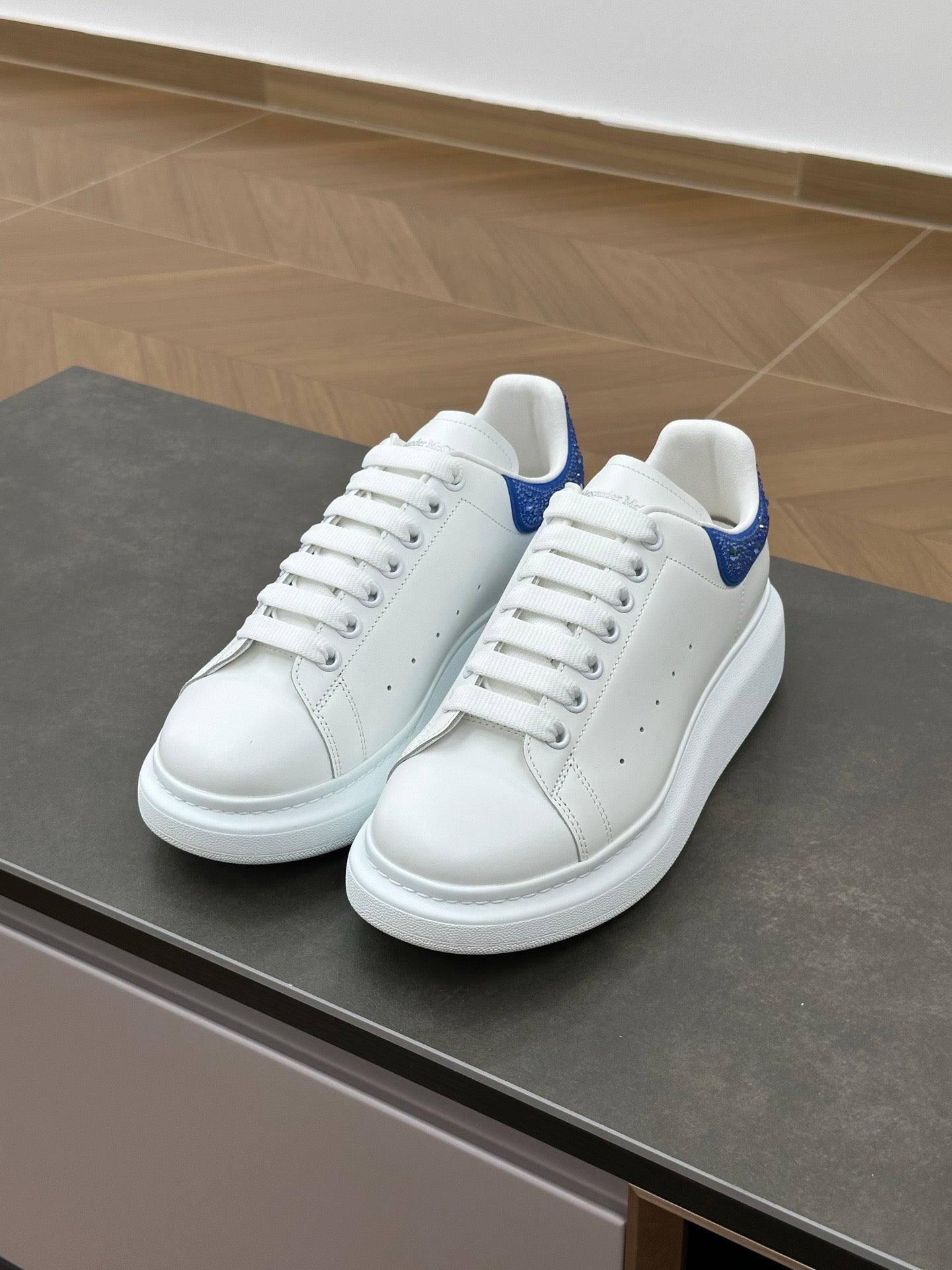 Women's Oversized Crystal Sneaker in Royal Blue