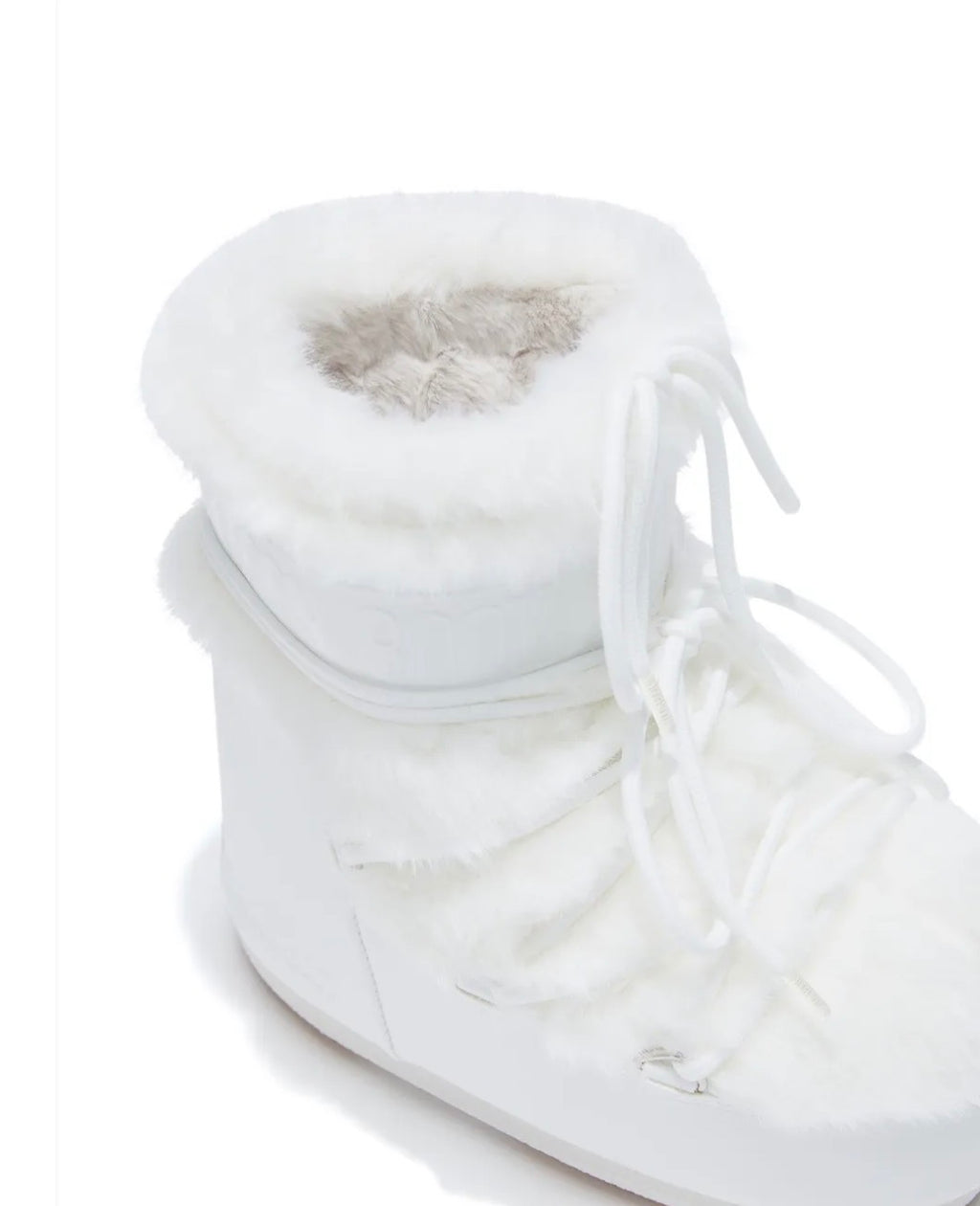 MOON BOOT Icon Low Ankle Faux Fur White