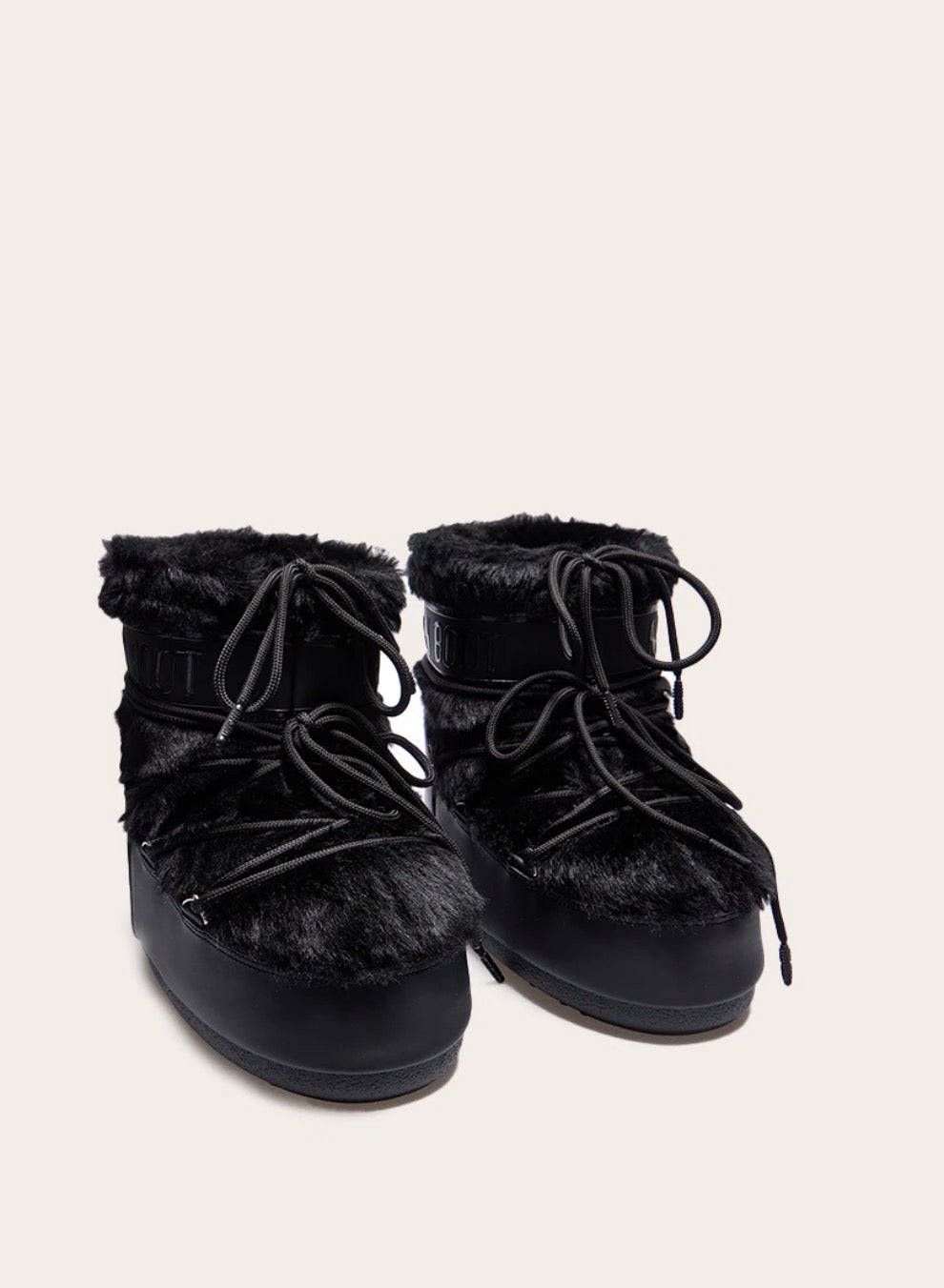 MOON BOOT Icon Low Ankle Faux Fur Black