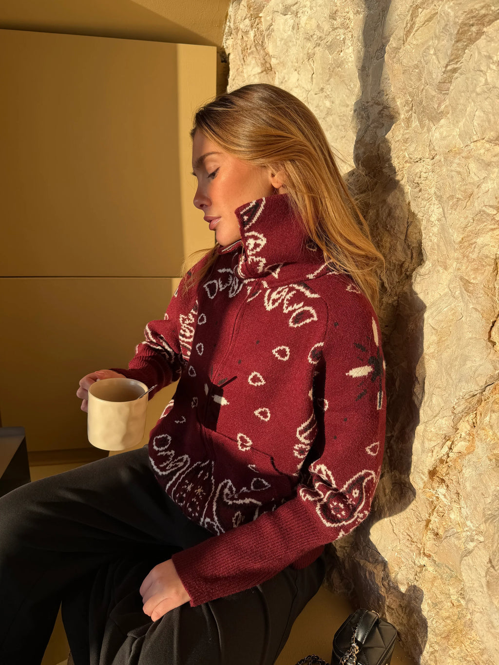 Ava Bandana Sweater Cashmere & Wool Blend