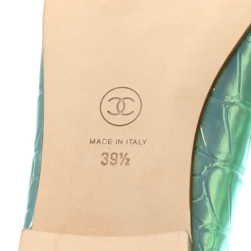 Chanel Iridescent Green Croco Ballet Flat