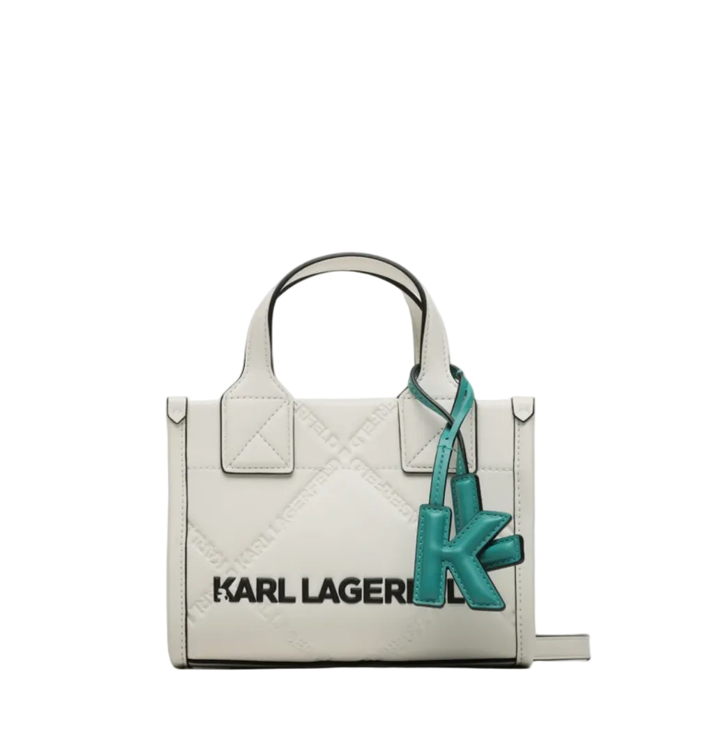 KARL LAGERFELD K/Skuare Small White Tote Bag